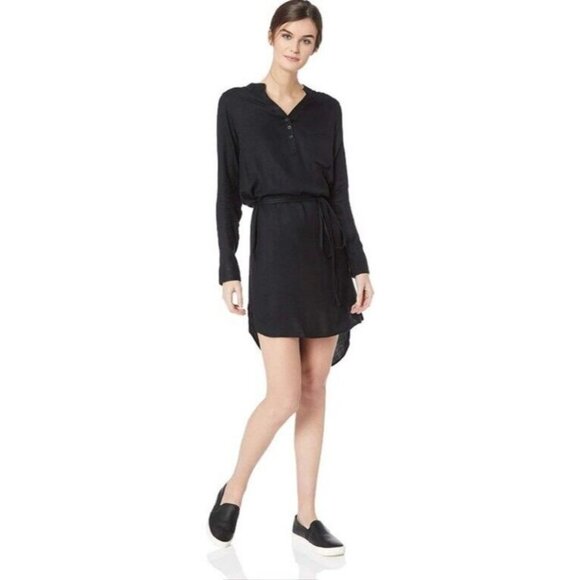 Mountain Khakis Josie Dress Womens Large 3 Button 1/4 Placket Wrap Waist Black - Picture 1 of 5